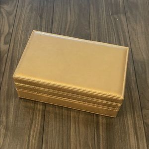 GOLD JEWELRY BOX STORAGE CASE ORGANIZER
